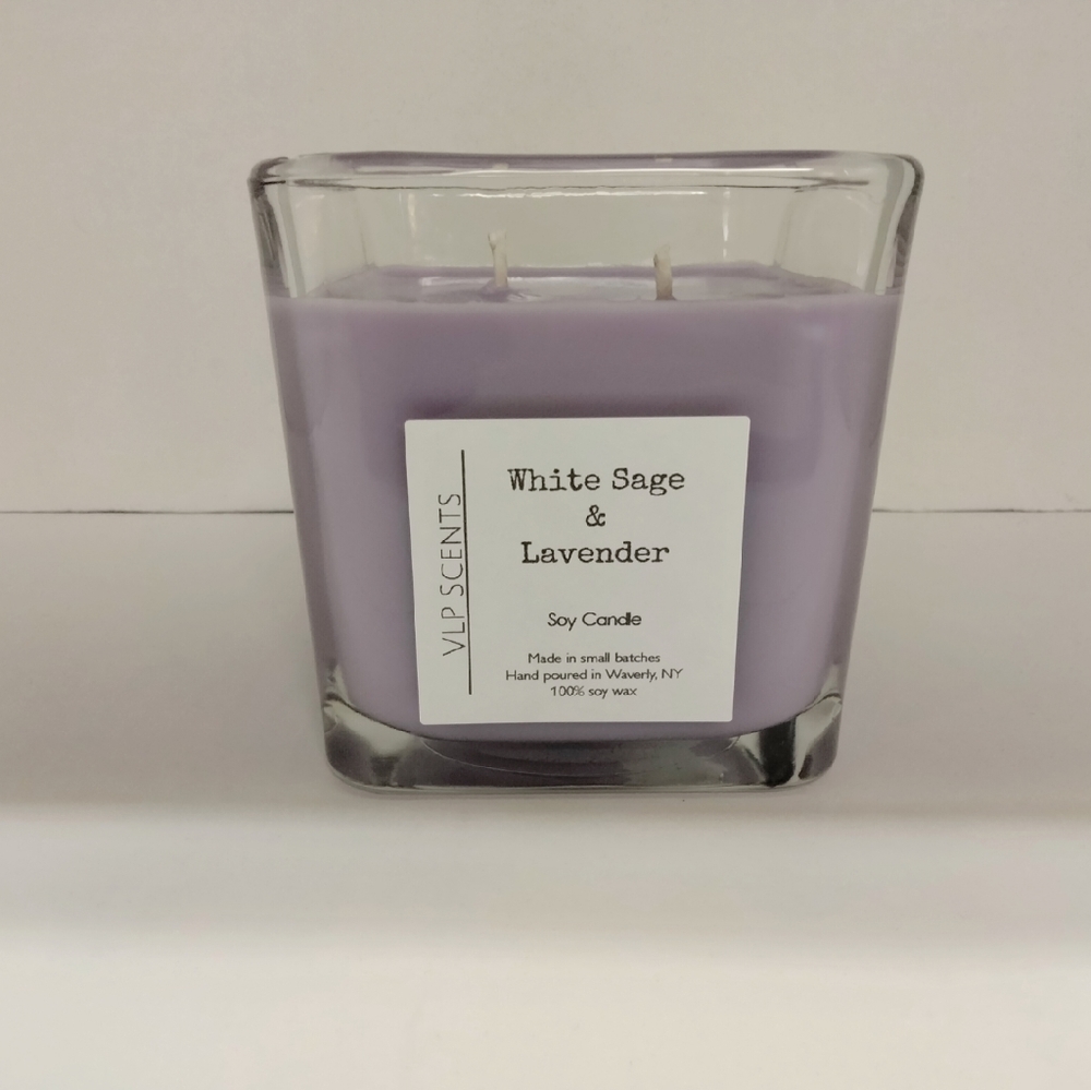 🌈 WHITE SAGE & LAVENDER SOY CANDLE